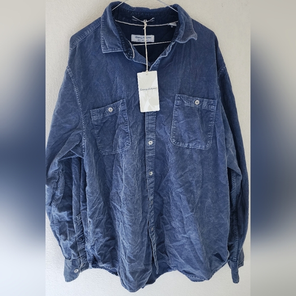 Tommy Bahama Other - Tommy Bahama Bering Blue Coastline Cord Sun Wash Corduroy Button-down Shirt XL